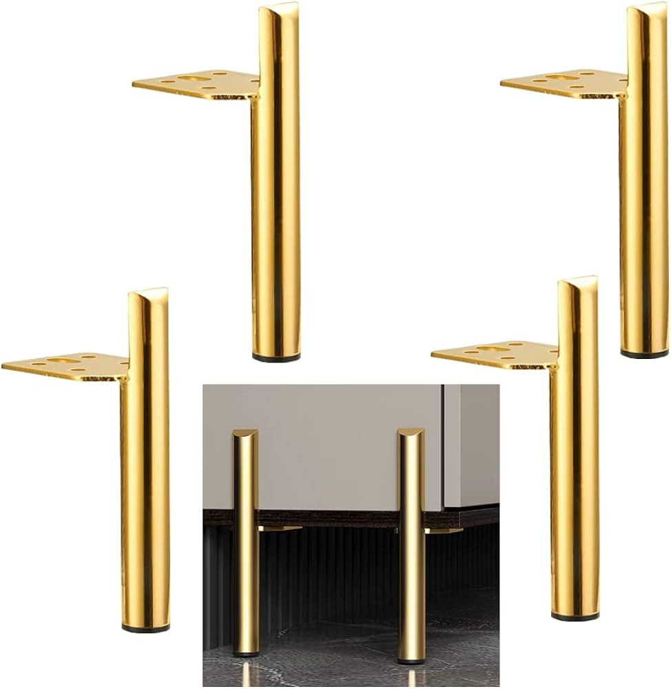 6 Inch Furniture Legs Gold Coffee Table Feet, Mid-Century Metal Furniture Leg for Sofa Cabinet Ot... | Amazon (US)