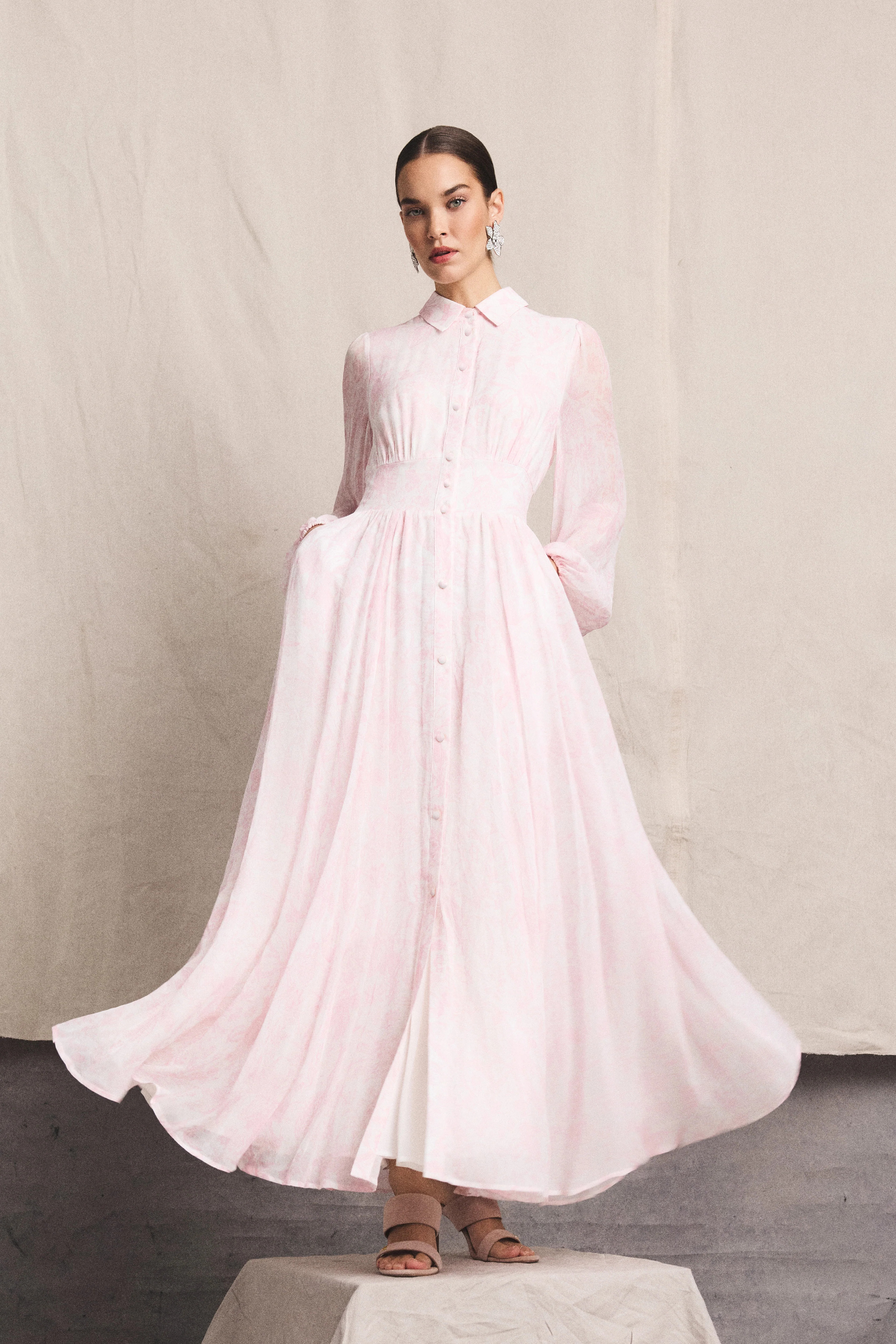 Paros Shirt Dress (Tropical Pink Paisley) | Holland Cooper