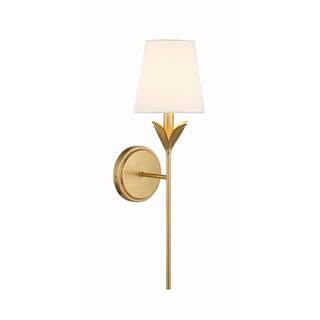Crystorama Broche 1-Light Antique Gold Wall Sconce 531-GA - The Home Depot | The Home Depot