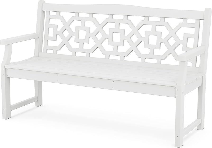 Martha Stewart by POLYWOOD® Chinoiserie 60” Garden Bench in White | Amazon (US)