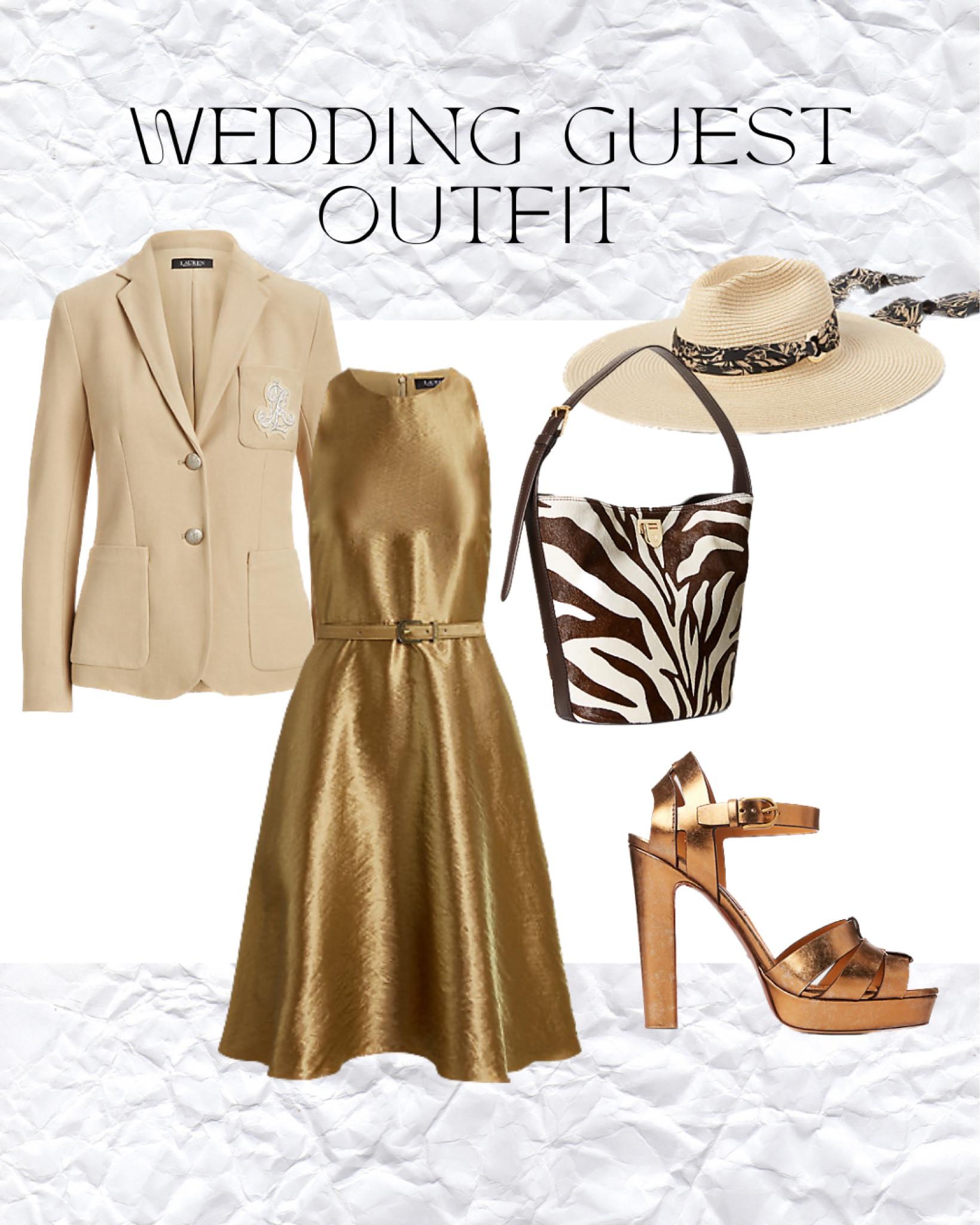 Gold wedding dress styled for chic wedding guest outfit!

#LTKeurope #LTKwedding #LTKstyletip