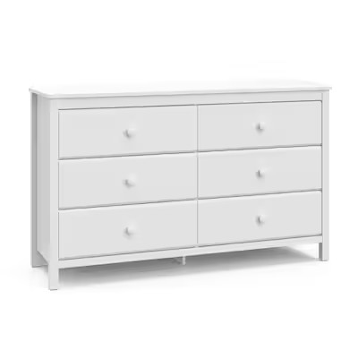Storkcraft Alpine White 6-Drawer Double Dresser | Lowe's