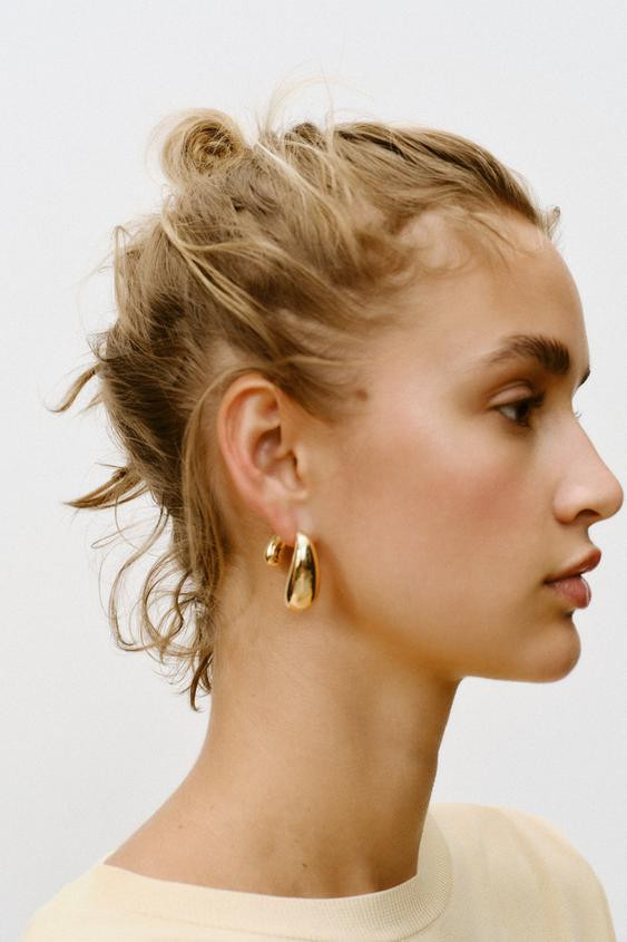 METAL DROP EARRINGS | Zara US