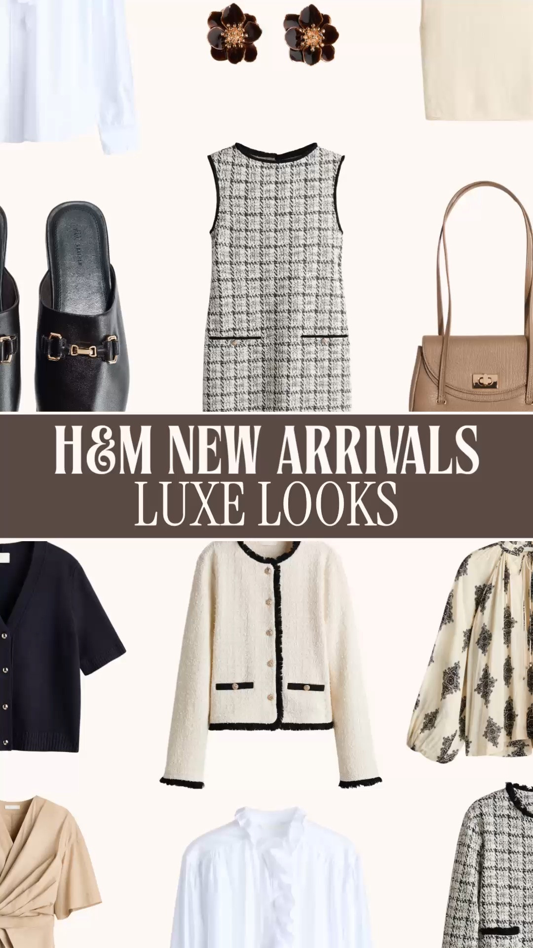 H&M new arrivals | H&M fall fashion | work outfits | teacher outfits | designer inspired fashion

H&M apparently decided the fall dress code is tweed, contrast trim, gold hardware, ruffles, and loafers that make denim look planned.

These new arrivals are full of polished pieces that look far more expensive than the H&M receipt: black and cream tweed dresses, contrast trim cardigans, white ruffle blouses, printed tops, tailored skirts, horsebit mules, structured shoulder bags, floral earrings, and lightweight knits for late summer into fall.

The cream cardigan with black piping and gold buttons gives that classic Chanel inspired look with trousers, denim, or a skirt. Wear the tweed shift dress with loafers for work, teacher outfits, church, brunch, or dinner. Layer the white ruffle blouse under cardigans and jackets now, then wear it with jeans or work pants later.

This is exactly what I want from early fall fashion: pieces that work while it is still warm but already make the closet feel refreshed.

H&M new arrivals, H&M fall fashion, H&M finds, H&M style, H&M fashion finds, H&M fall outfits, H&M workwear, H&M teacher outfits, designer inspired fashion, Chanel inspired cardigan, Chanel inspired dress, tweed dress women, tweed shift dress, contrast trim cardigan, gold button cardigan, white ruffle blouse, work blouse women, horsebit loafers women, horsebit mules, structured shoulder bag, fall handbags, teacher outfit ideas, work outfits women, business casual outfits, casual office outfits, fall transition outfits, early fall outfits, preppy fall style, affordable workwear, luxe looks for less

#LTKFindsUnder100 #HMStyle #FallFashion #TeacherOutfit #Workwear #PreppyStyle #LookForLess #WorkOutfits

#LTKSeasonal #LTKWorkwear #LTKootd