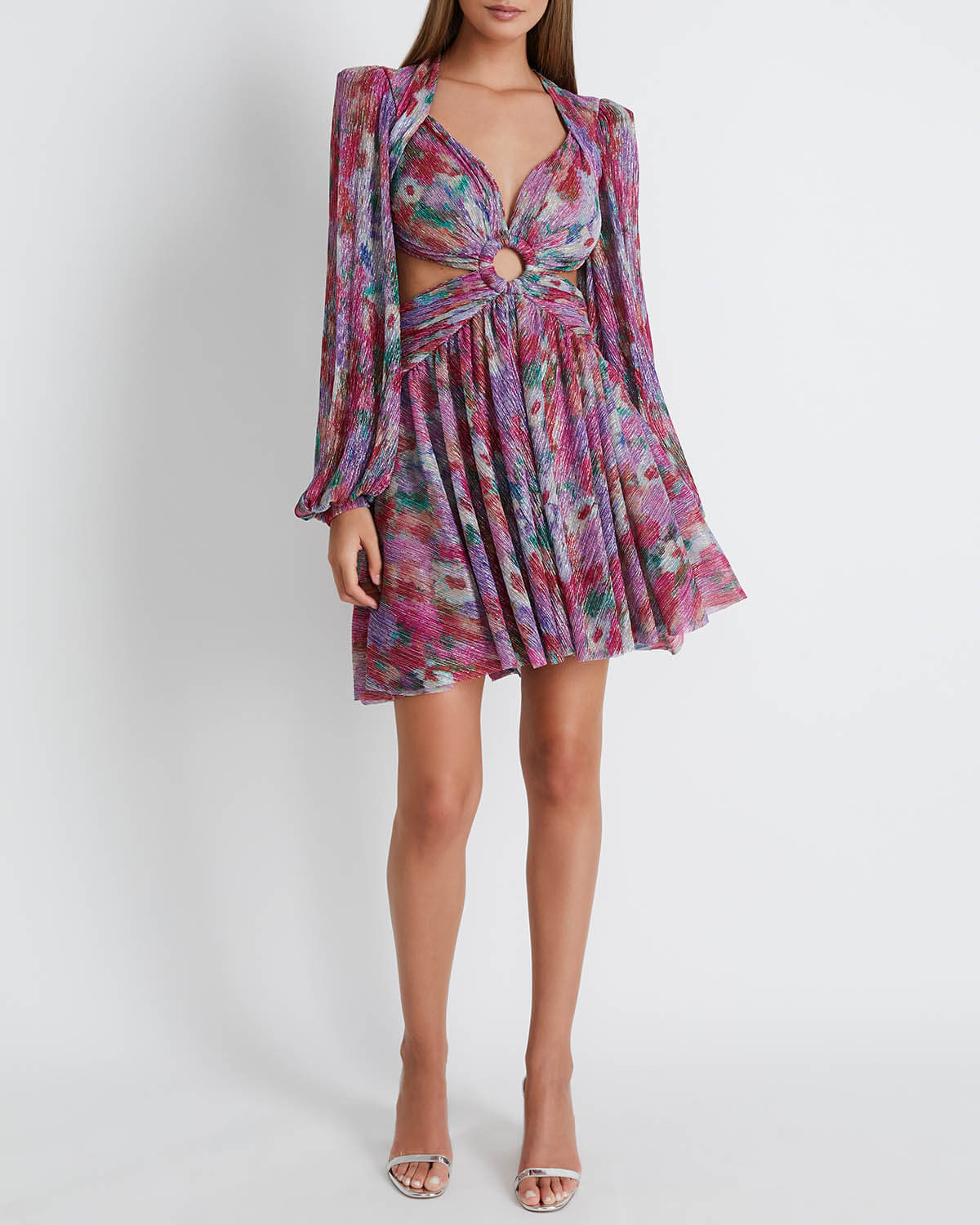 PRINTED LUREX CUT-OUT MINI DRESS (FINAL SALE) | PatBO