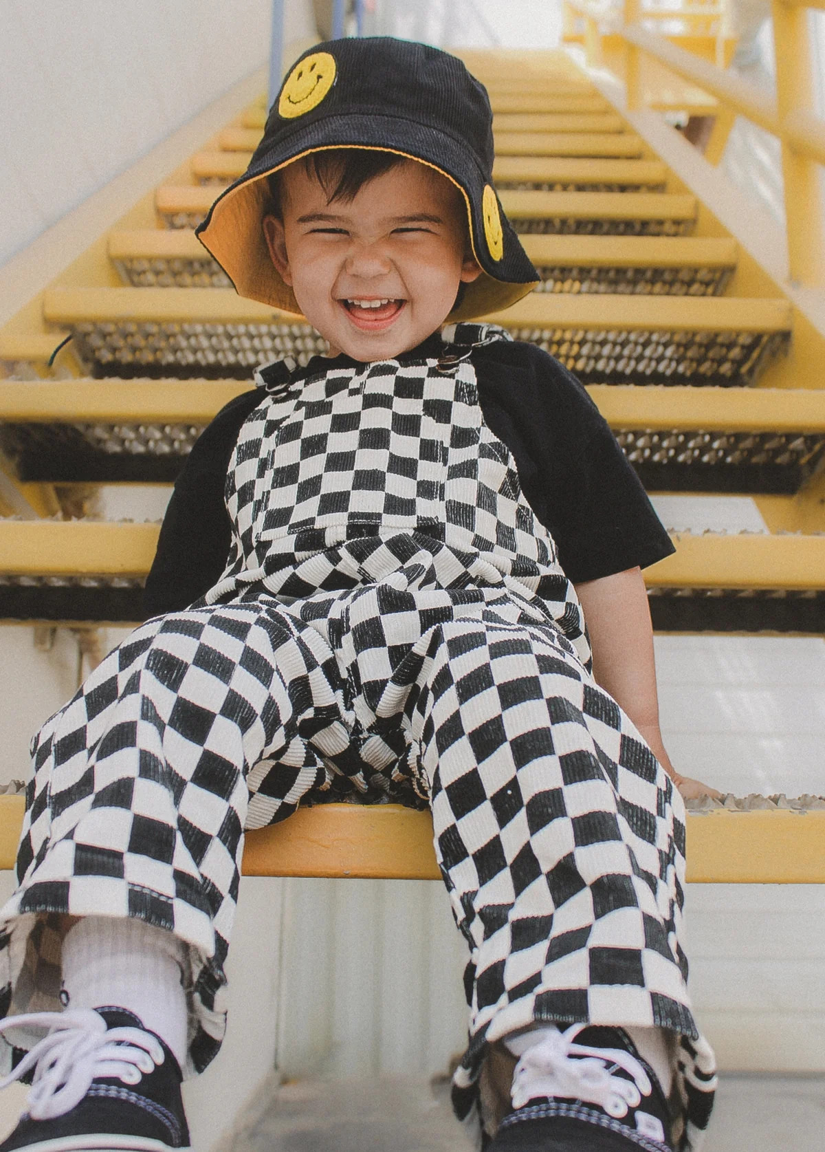 Smiley Bucket Hat Black | Little Trouble
