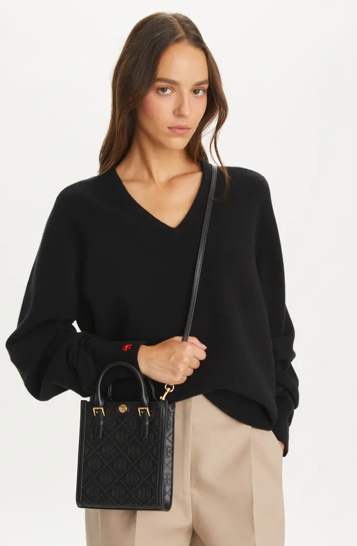 Mini T Monogram Debossed North/South Tote | Nordstrom