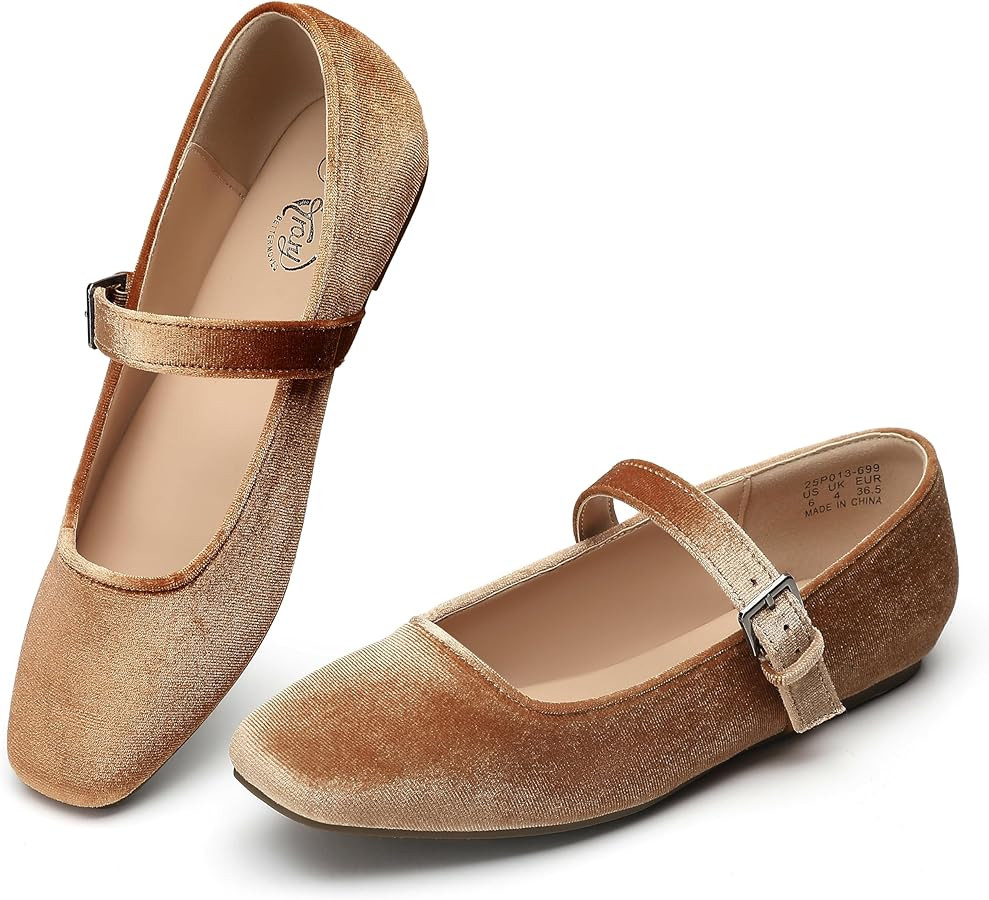 Trary Mary Jane Shoes Women Woven Flats for Women Dressy Ballet Flats Squared Toe Mary Jane Flats... | Amazon (US)