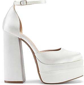 DREAM PAIRS Women’s High Chunky Platform Closed Toe Block Heels Square Toe Ankle Strap Dress We... | Amazon (US)