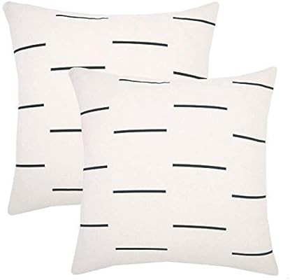 Woven Nook Decorative Throw Pillow Covers ONLY Set of 2 20 x 20'' for Couch, Sofa, or Bed Set of ... | Amazon (US)