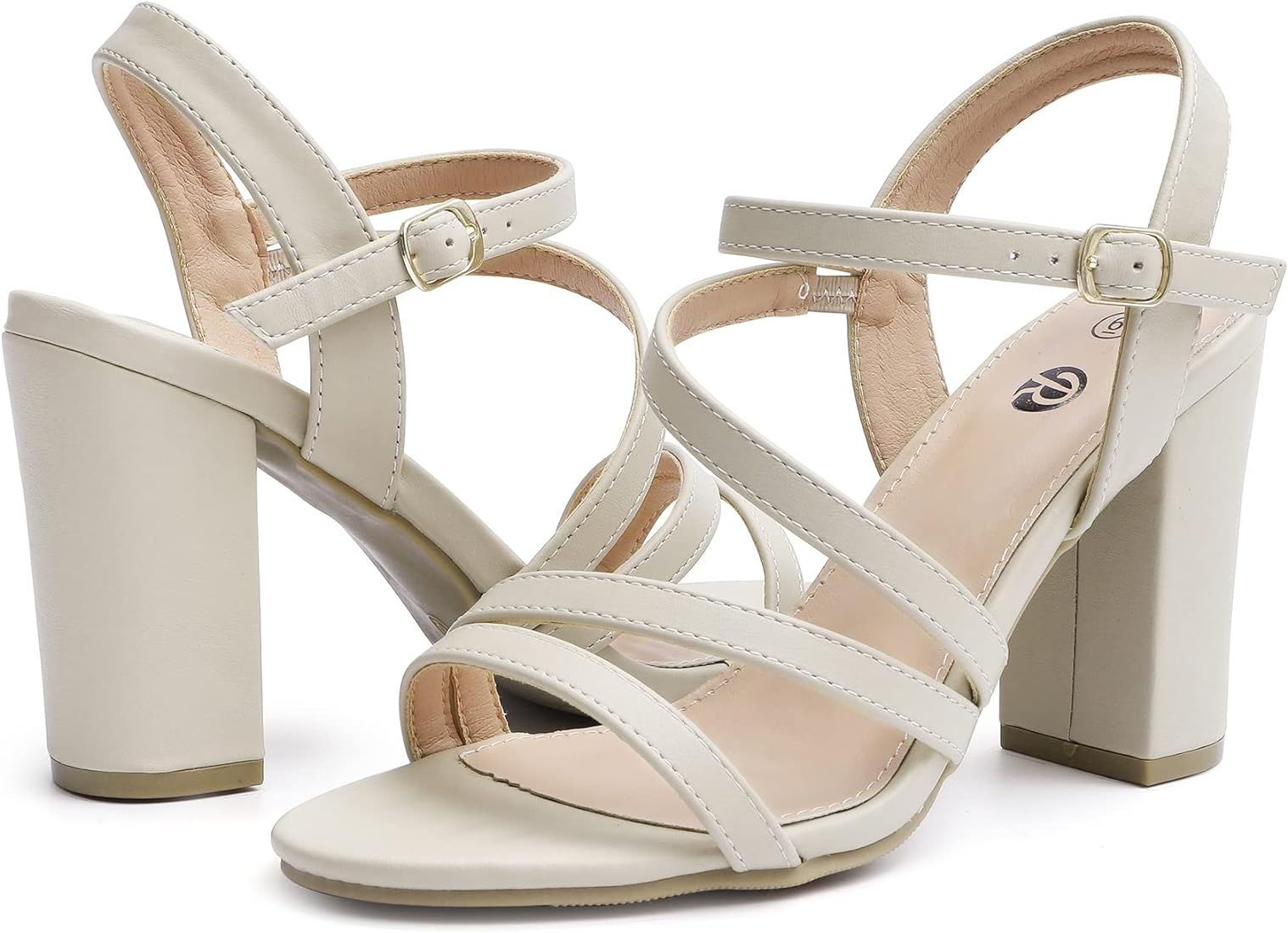 ▶DRESSY HEELED SANDALS: Strappy heels are heel height: 4" (approx), platform height: 0.25" (approx) | Amazon (US)