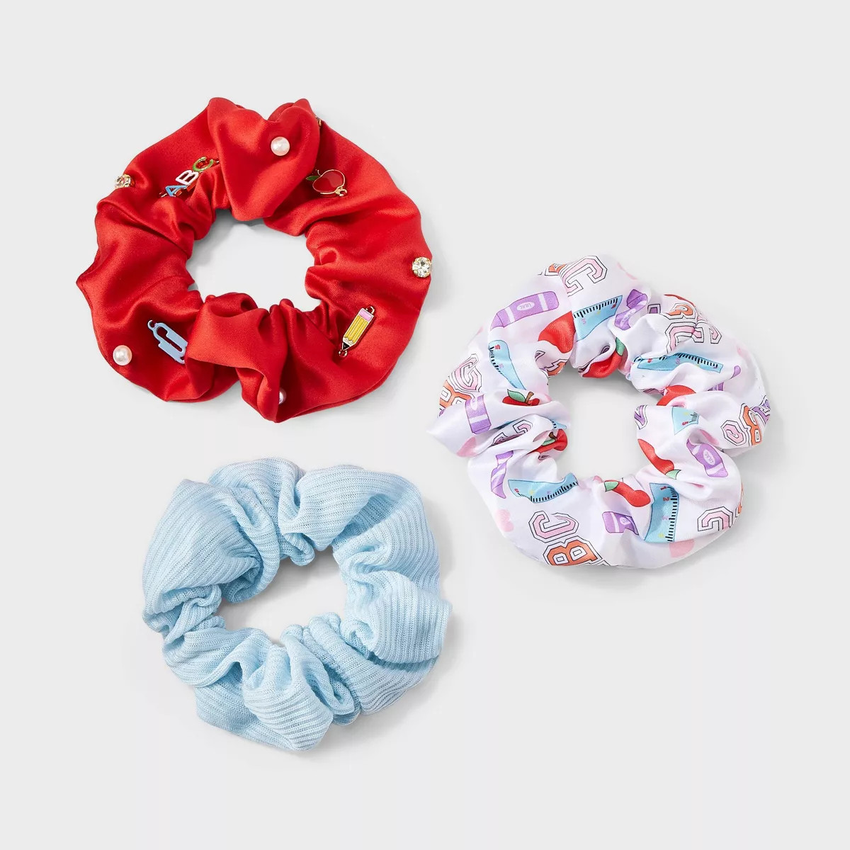 Teacher Icon Pearl Charms and Print Hair Twister Set 3pc - Multicolor | Target