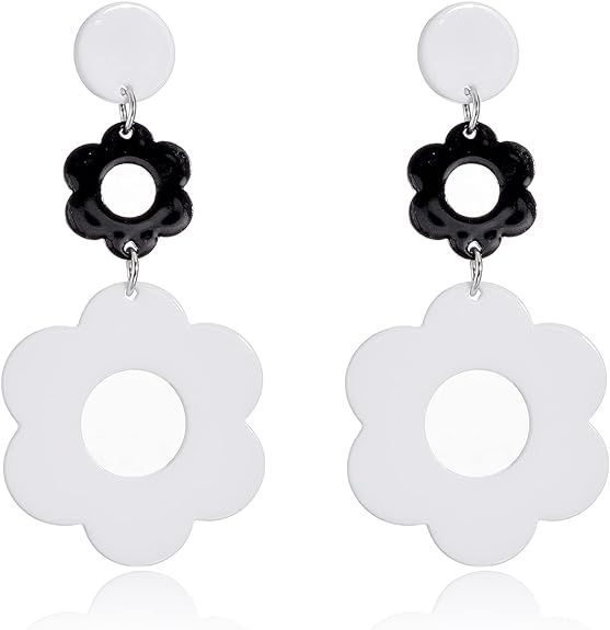 Flower Earrings for Women Dangling Daisy Earrings Sakura Earrings Sunflower Floral Earrings Acryl... | Amazon (US)