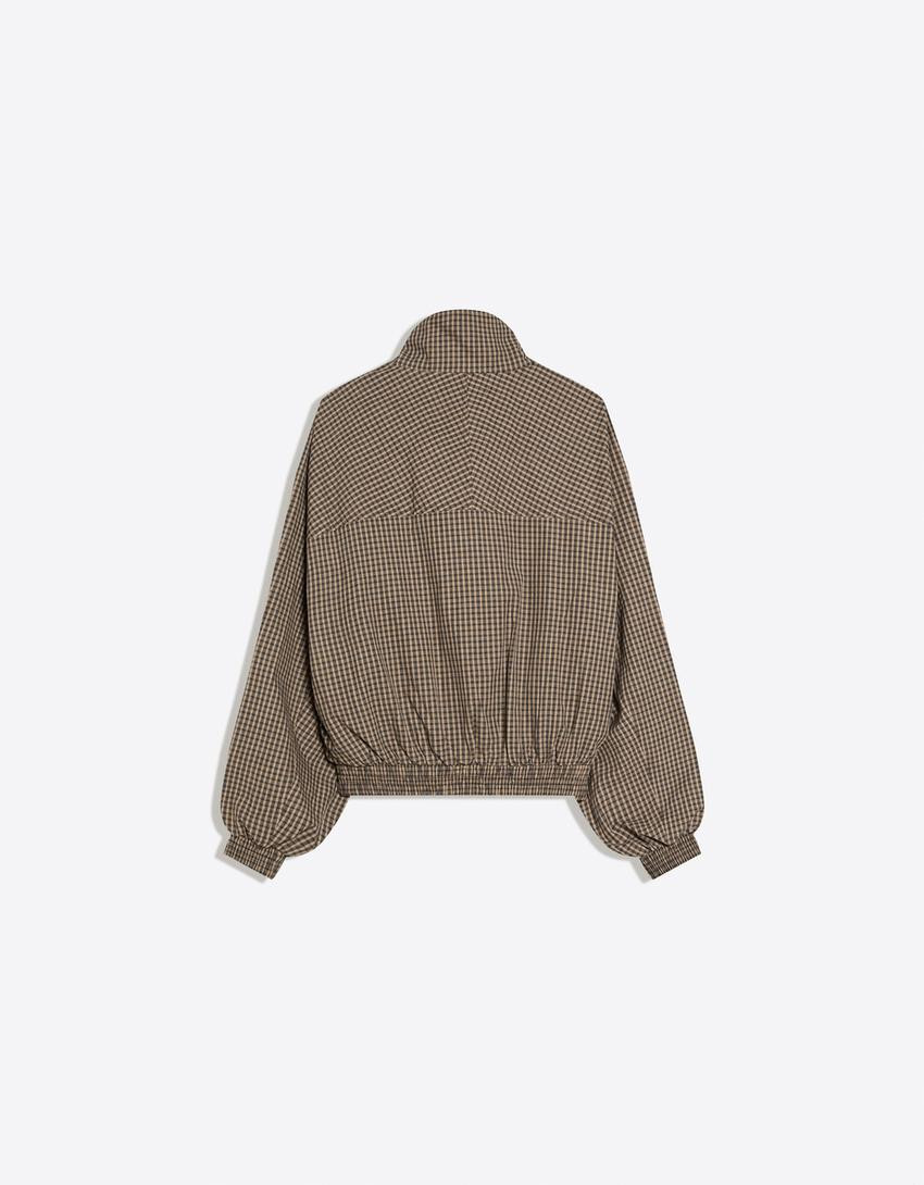 Checked print jacket - Jackets and trench - Women | Bershka UK