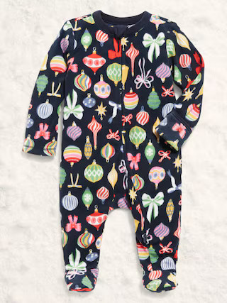 Microfleece 2-Way-Zip Sleep & Play Footed One-Piece for Baby | Old Navy (US)