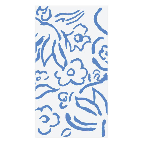 Caspari Matisse Paper Guest Towel/Buffet Napkins Blue, 15 Per Pack | Gracious Style