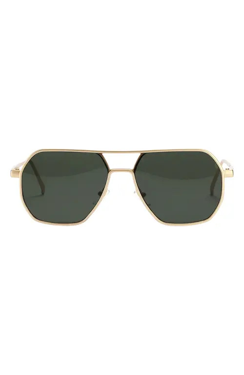 Fifth & Ninth Nola 58mm Polarized Aviator Sunglasses in Green/Gold at Nordstrom | Nordstrom