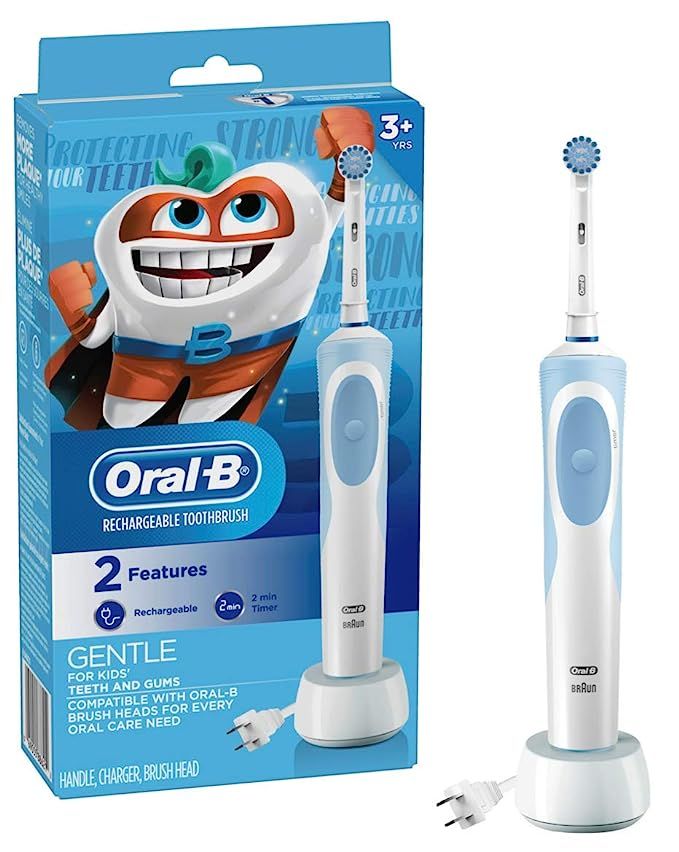 Oral-B Kids Electric Toothbrush With Sensitive Brush Head and Timer, for Kids 3+ (Product Design ... | Amazon (US)