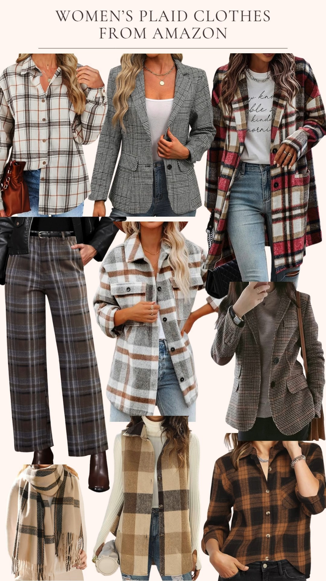 Women's Plaid Clothes From Amazon. These classic patterns meet cozy style. From plaid blazers and dresses to plaid scarves, vests, and jackets, these pieces are perfect for layering through the season. A timeless mix of warmth, texture, and effortless charm for your fall and winter looks. 

 #LTKOver40 #LTKFindsUnder50 #LTKStyleTip