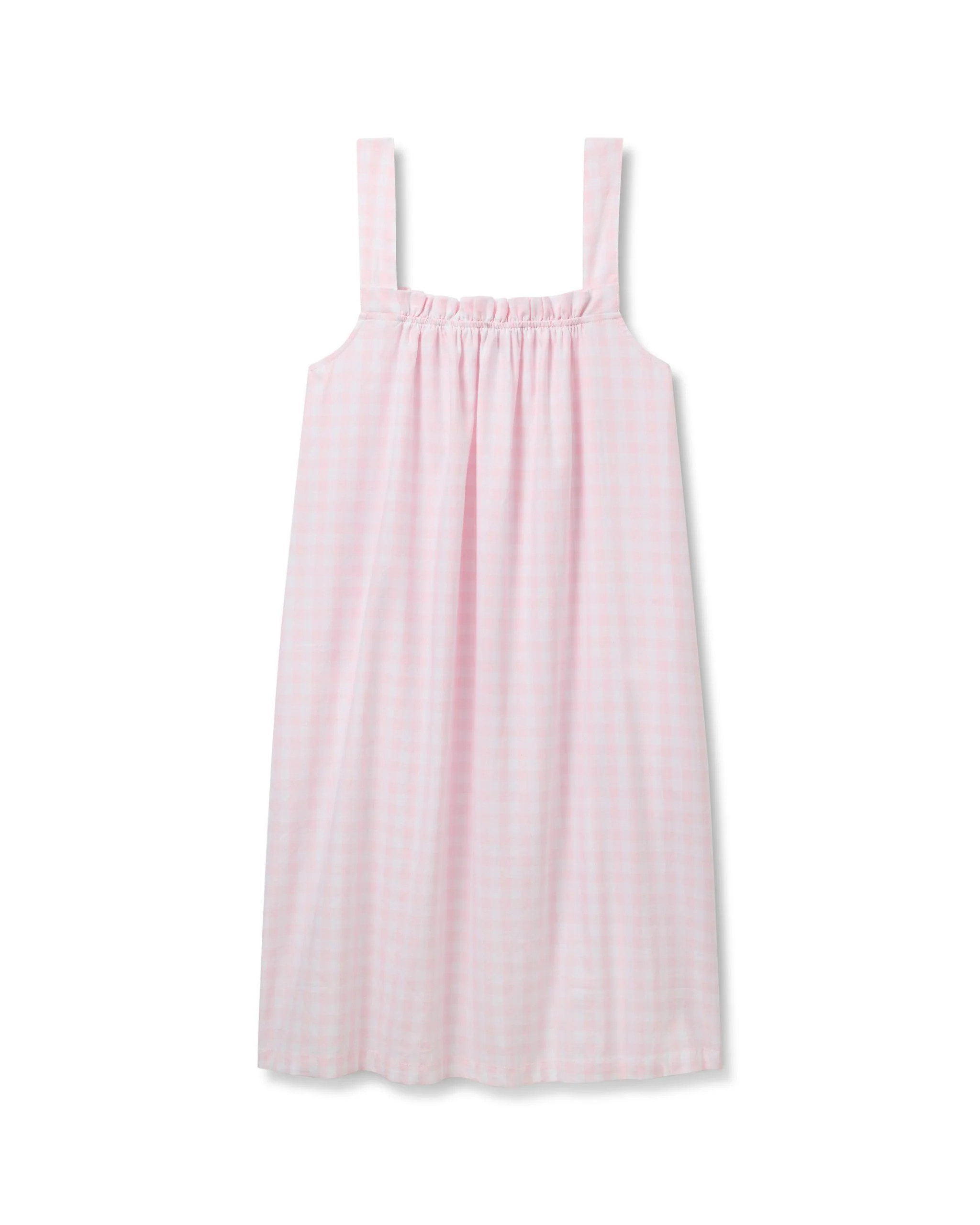 Women's Twill Annabelle Nightgown in Pink Gingham | Petite Plume
