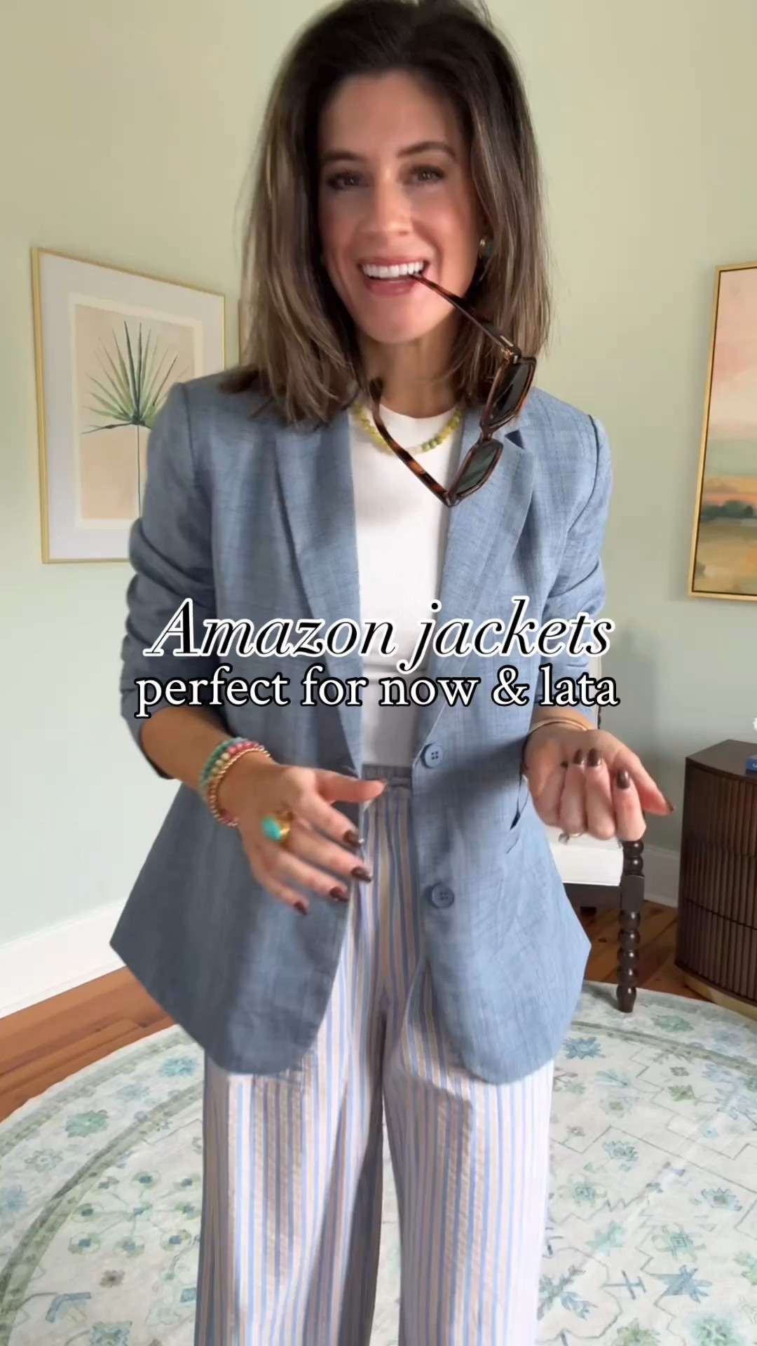 Jeans: my pink pair are from old navy but are out of stock in pink. I’ve linked the same style in another wash and also the second pair I’m wearing in the video in pink! 

In a medium in the blazer and denim jacket! Perfect for now and in to spring!