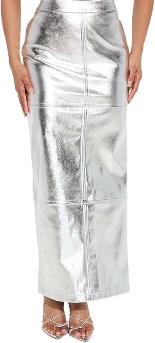 Women's Leather Skirt Summer Slim Package Hip Splicing Open PU Leather Classic Comfort Half-Body ... | Amazon (US)