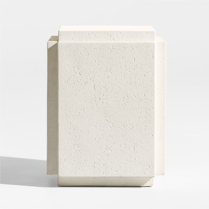 Puebla 16" Off-White Square Concrete Outdoor Side Table + Reviews | Crate & Barrel | Crate & Barrel