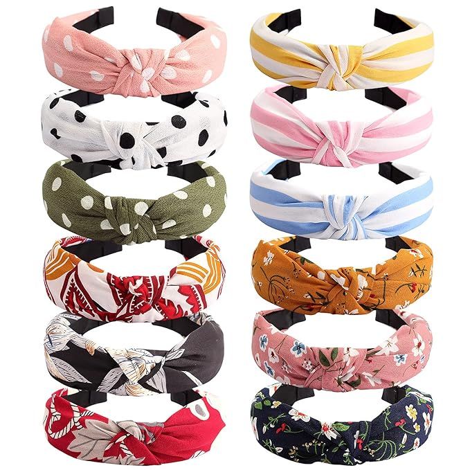 Knot Headband Wide Knotted Headbands for Women 12 Pack Head Bands Women Hair Knotted Headband for... | Amazon (US)