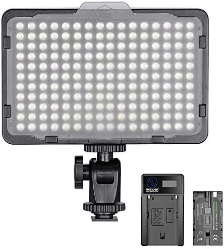 Neewer 176 LED Lumière Réglable 5600K sur Caméra avec Batterie 2200mAh et USB Chargeur pour Ca... | Amazon (FR)