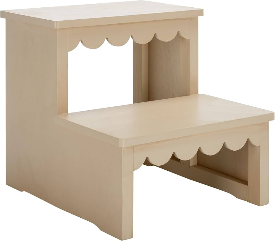 SAFAVIEH Home Collection Haven Natural Brown 2-Stair Step Stool for Adults & Kids in Kitchen, Bed... | Amazon (US)