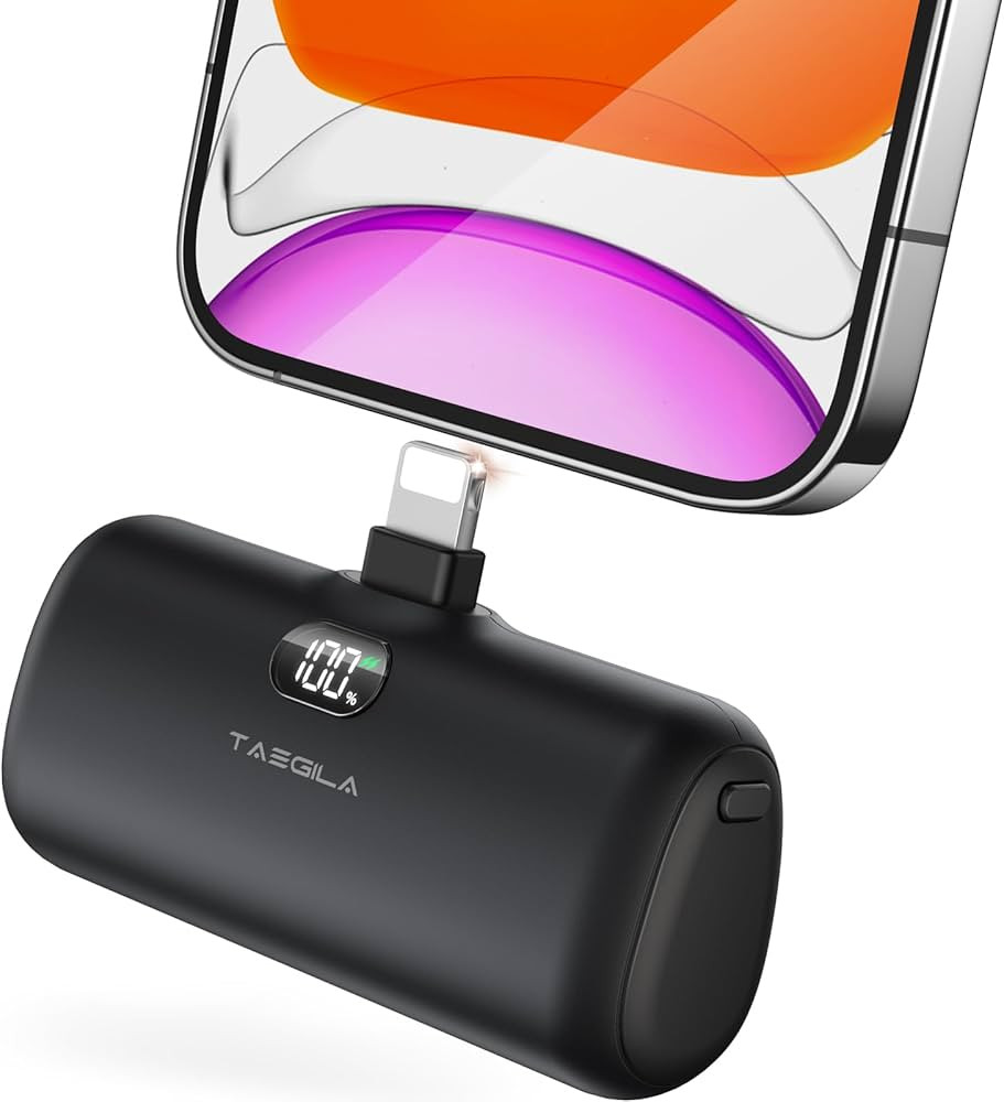 Taegila Small Portable Charger iPhone 5000mAh with Built in Cable, MFi Certified Compact Power Ba... | Amazon (US)