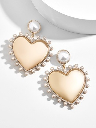 Amalia Pearl Heart Drop Earrings | BaubleBar (US)