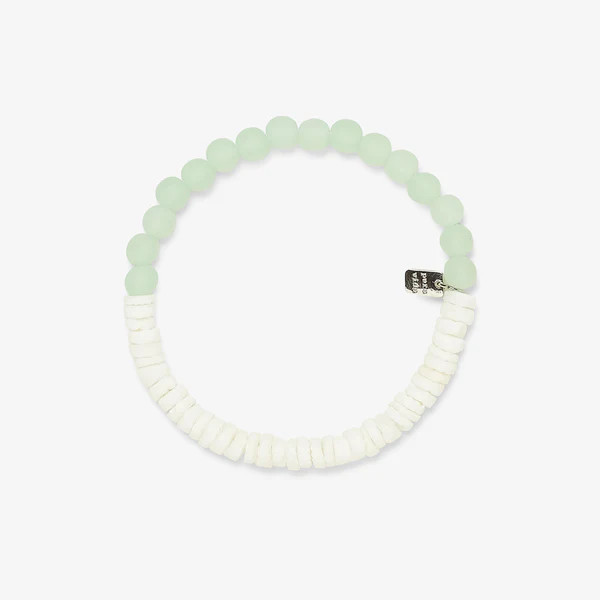 Puka Shell & Frosted Bead Stretch Bracelet | Pura Vida Bracelets