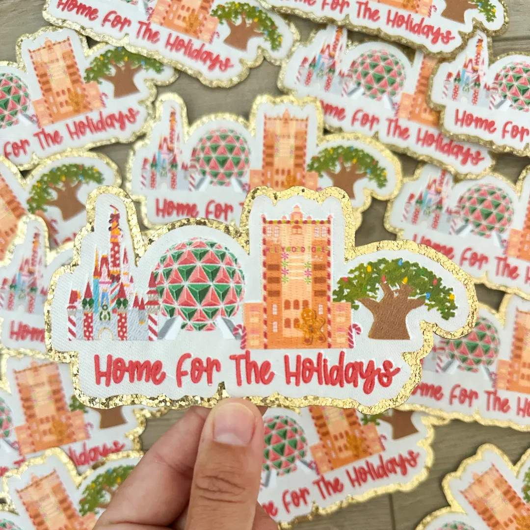 Home for the Holidays Fanny Patch. Disney Christmas Patch WDW Park Icons Patch Disney World Chris... | Etsy (US)
