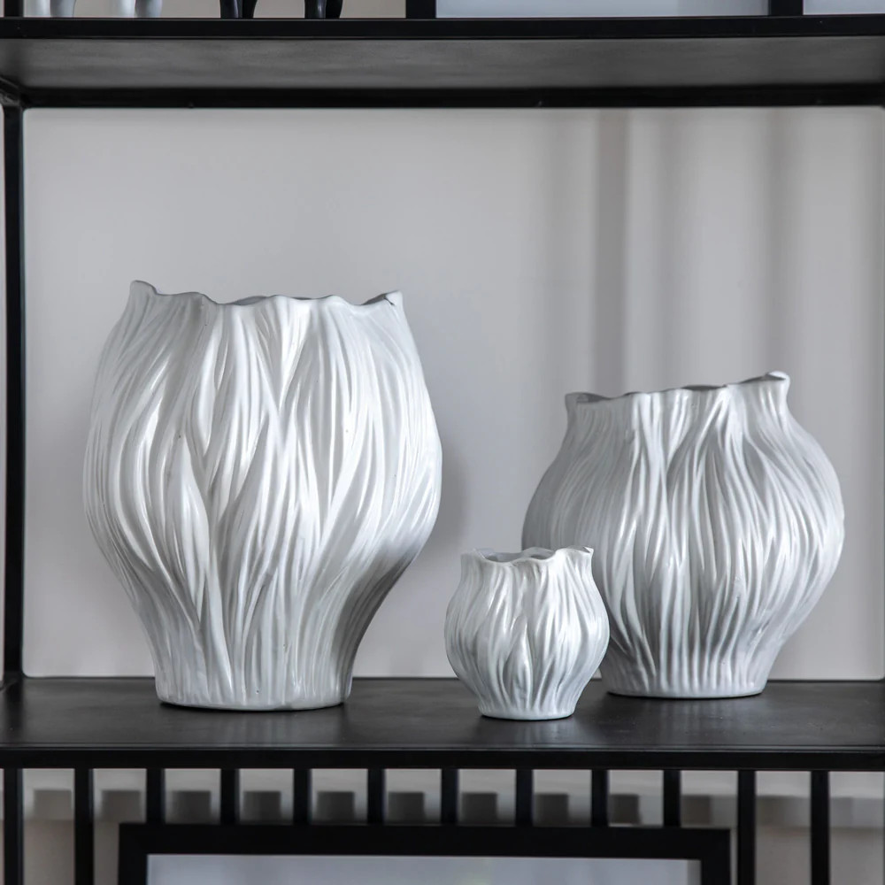 Gallery Interiors Florence Vase White | Olivia's.com | Olivia's