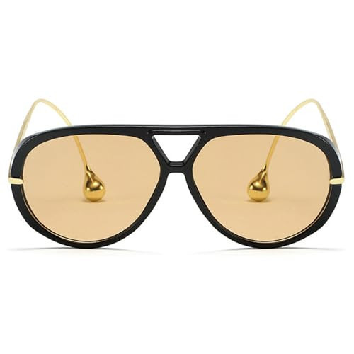 Vintage Oversized Pilot Shield Sunglasses Women Luxury Trendy Goggles Sun Glasses For Ladies Big Frame Eyewear UV400 (C2) | Amazon (US)