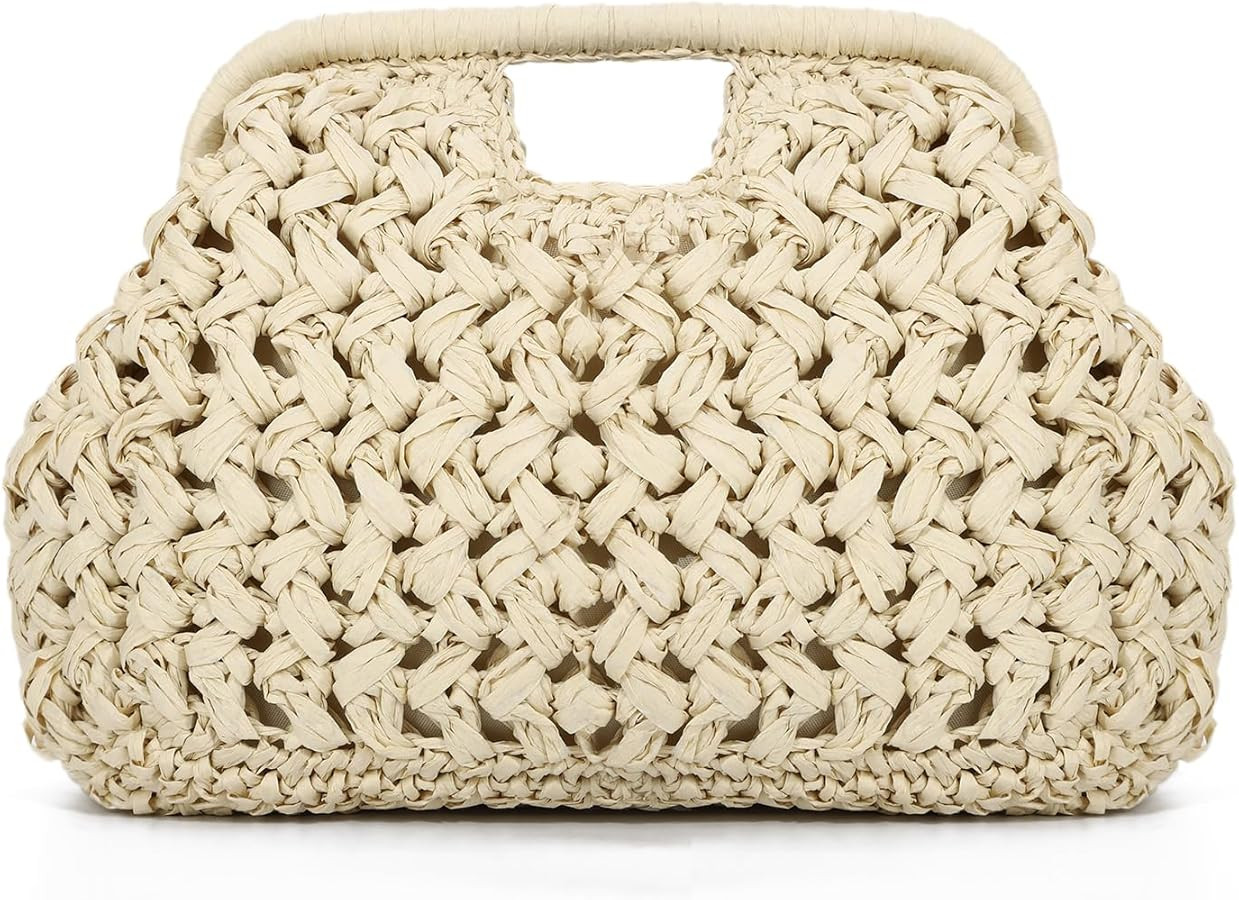 Emprier Straw Clutch Purses for Women Dumpling Bag Summer Beach Woven Handbag | Amazon (US)