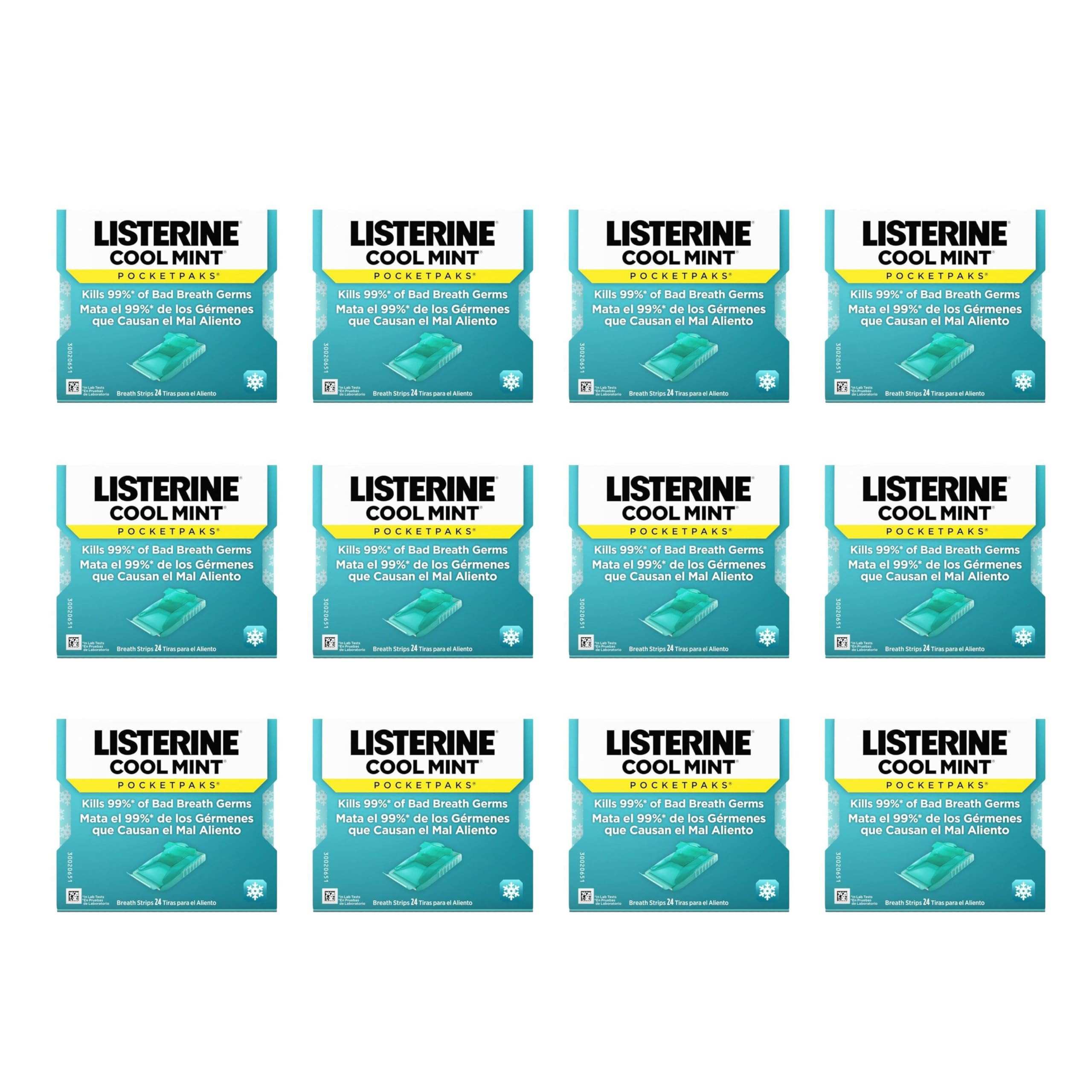 Listerine Cool Mint PocketPaks Portable Breath Strips for Bad Breath, Fresh Breath Strips Dissolv... | Amazon (US)