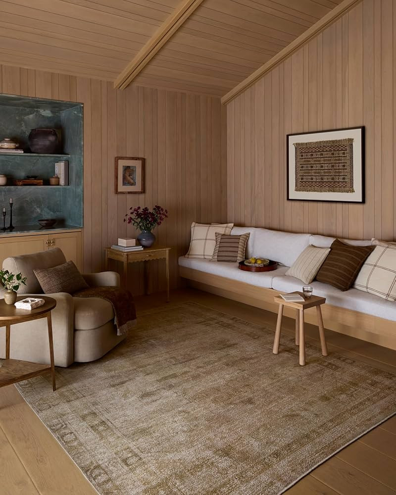 Loloi Amber Lewis Cambria Collection CBR-04 Natural/Jade 8'-6" x 11'-6" Area Rug Jute, Neutral, V... | Amazon (US)