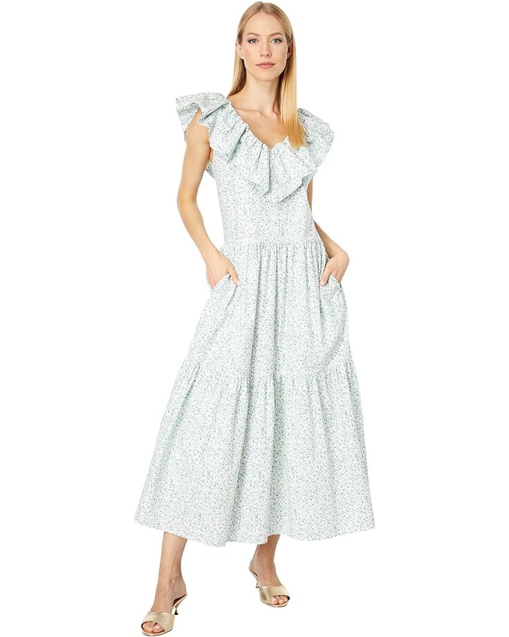 English Factory Floral Ruffled Midi Dress | Zappos