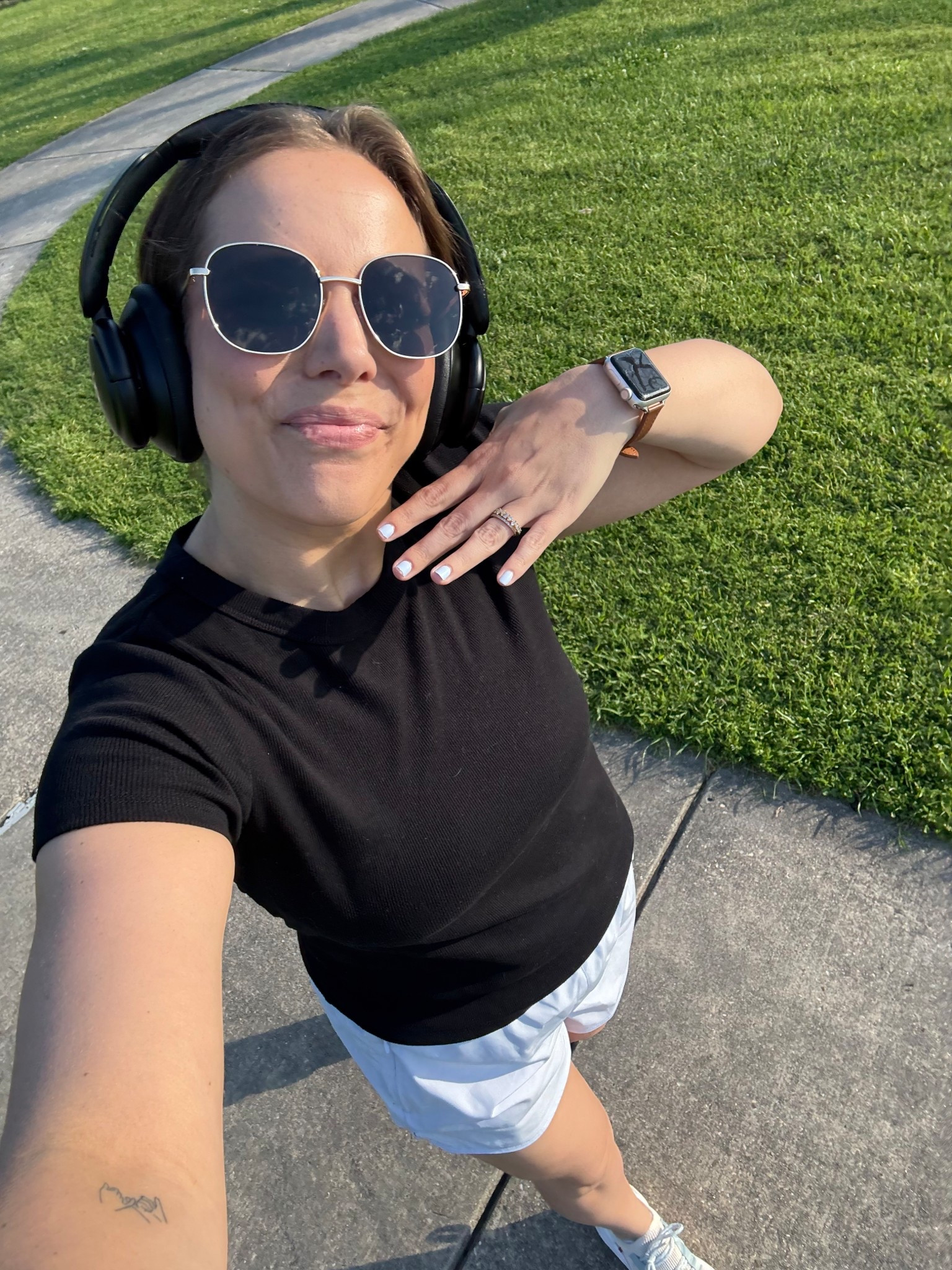 My favorite go to shorts for walks! Workout gear wireless headphones athleisure #activewear 

#LTKPetite #LTKActive #LTKMidsize