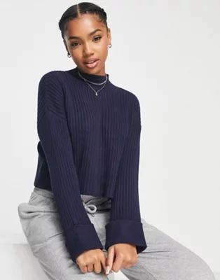 New Look knit oversized ribbed sweater in navy | ASOS (Global)