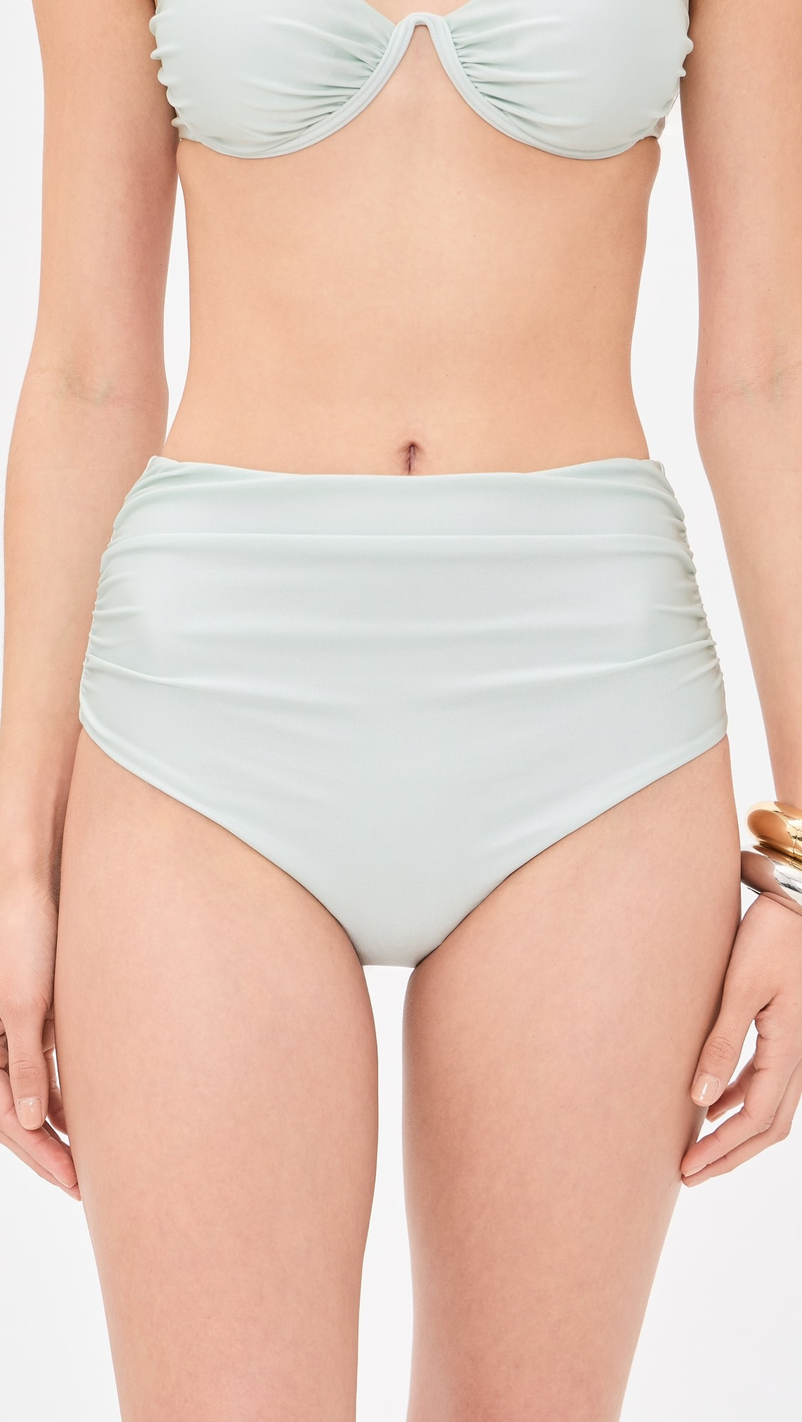Teya High Waisted Ruched Bikini Bottoms | Shopbop
