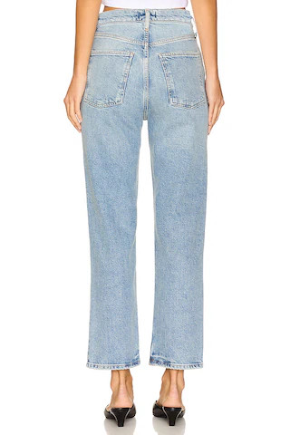 90's Pinch Waist Crop Jeans in Ripple | Revolve Clothing (Global)