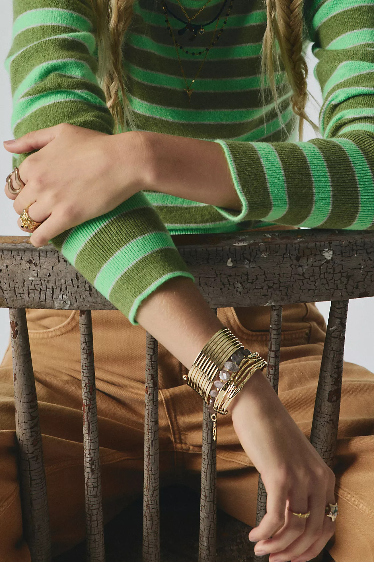 FP x Satya Gold Plated Stacked Cuff | Free People (Global - UK&FR Excluded)