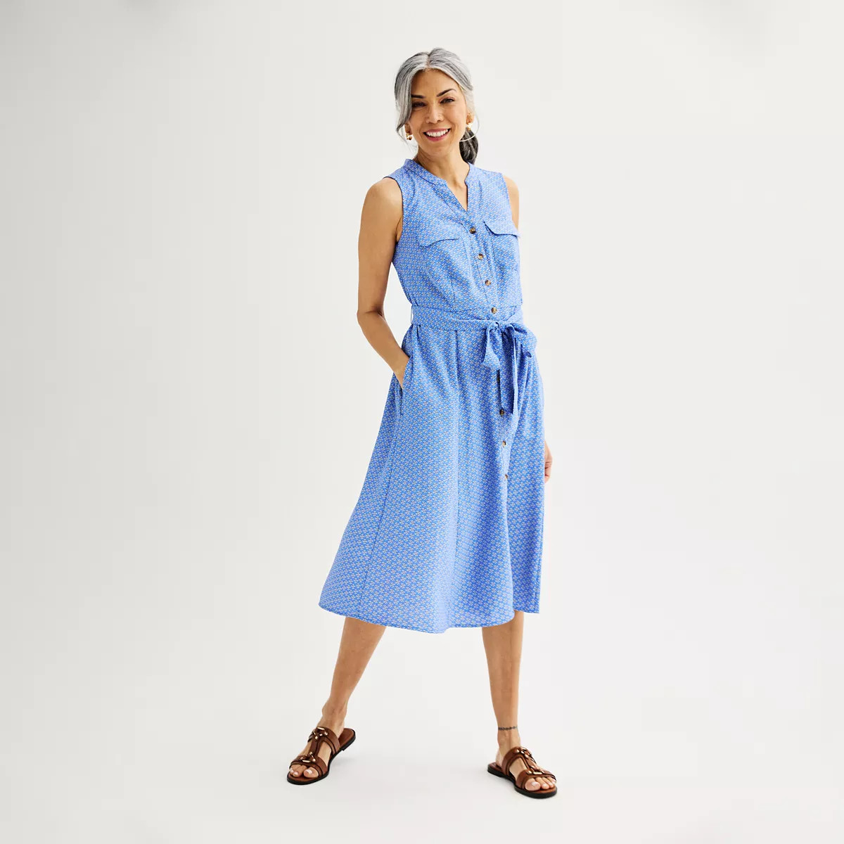 Women's Croft & Barrow® Y-Neck Shirtdress | Kohl's