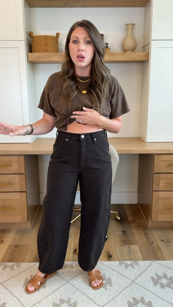 Grabbed these @Target barrel leg jeans and they are perfect for summer into fall! Comfortable and such a fun shade of brown. Can be worn so many ways - my top is also Target!

#LTKootd #LTKSeasonal