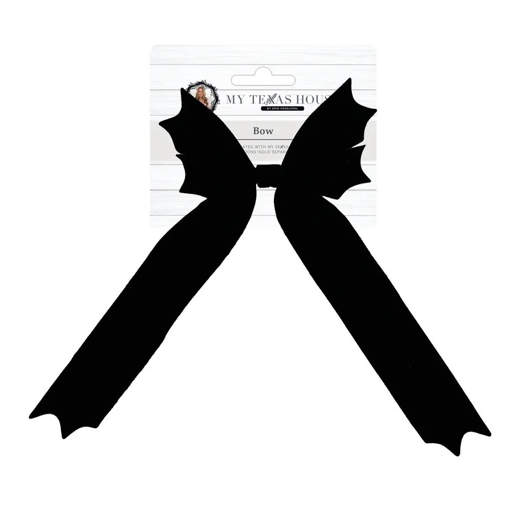 My Texas House 18" Black Velvet Halloween Large Bat Bow | Walmart (US)
