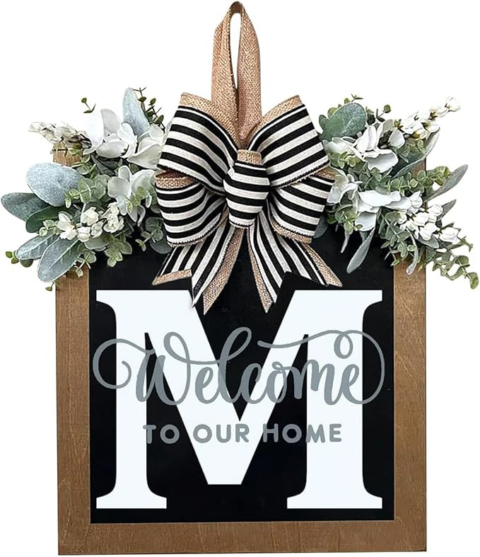 Last Name All Year Round Front Door Garland, Front Porch Decoration 26 Letter Welcome Garland and... | Amazon (US)