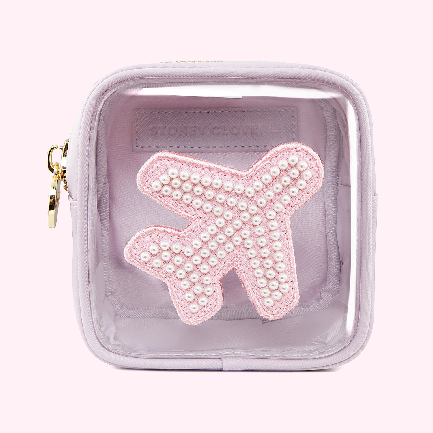 Airplane Lilac Clear Front Mini Pouch | Custom Makeup Bag | Stoney Clover Lane | Stoney Clover Lane